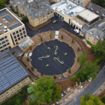 overhead shot of school site